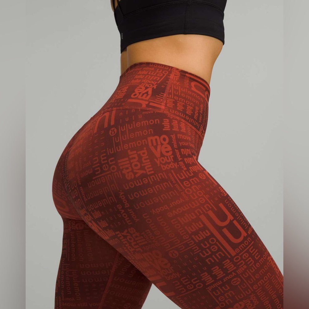 lululemon athletica Red All Over Logo Leggings
